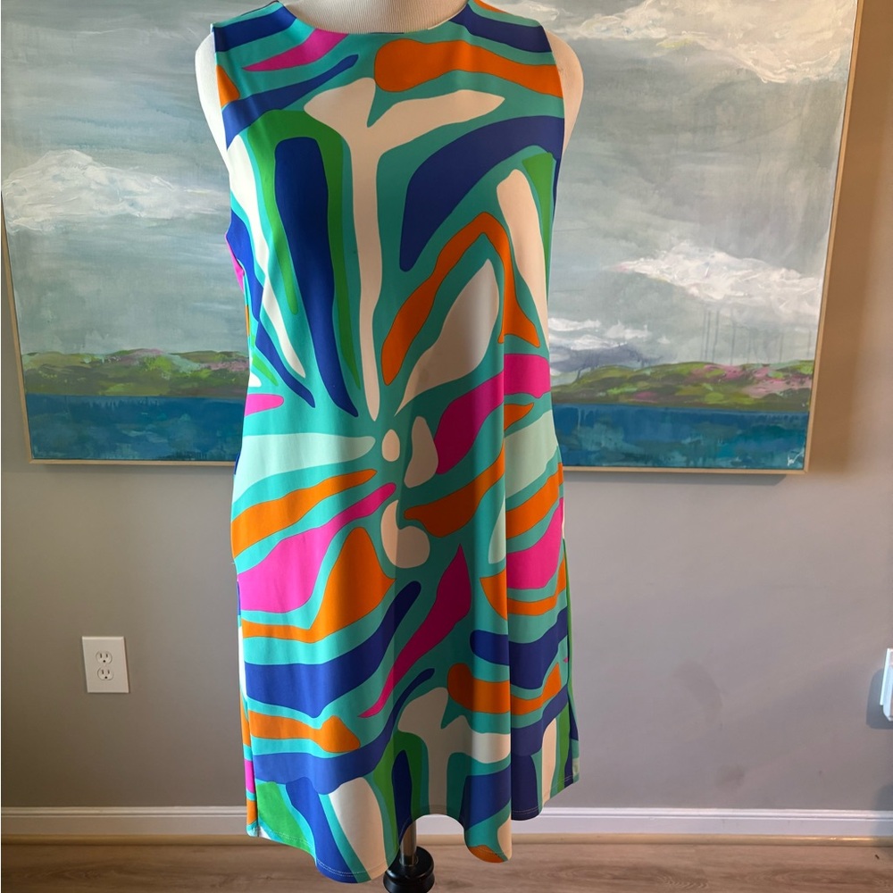 XL Jude Connelly Colorful Abstract Print Sleeveless 👗 Dress
